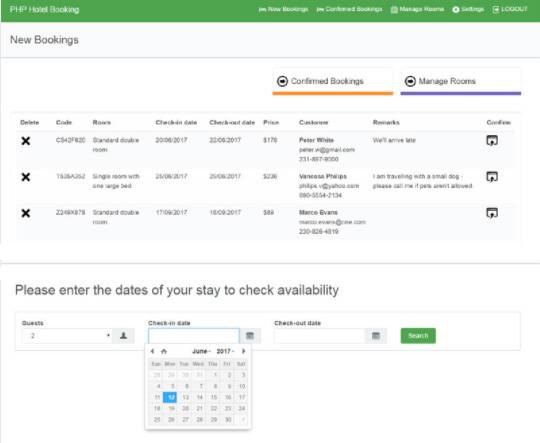 PHP Hotel Booking - free booking script
